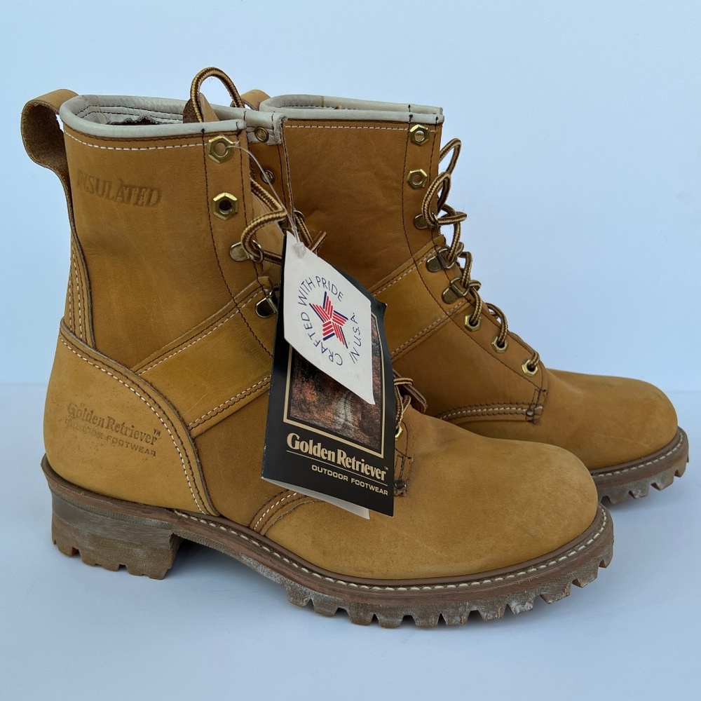 New Men’s Golden Retriever Boots Waterproof, Size: 9.5 D